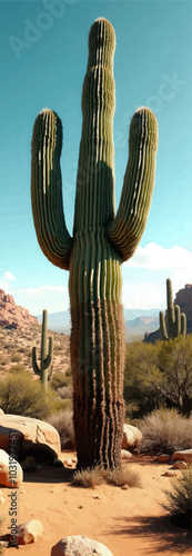 Saguaro Cactus in the Desert 
