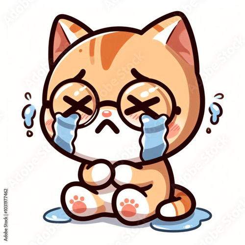 very sad cat
