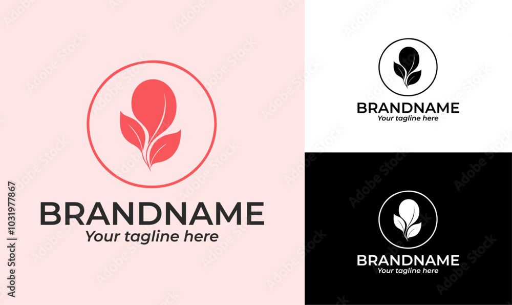 Minimalistic Floral Logo for Beauty, Wellness, and Nature Brands Minimalistic Floral Logo for Beauty, Wellness, and Nature Brands