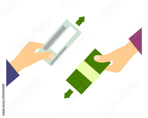 Cashout cheque. Vector simple color flat illustration. 