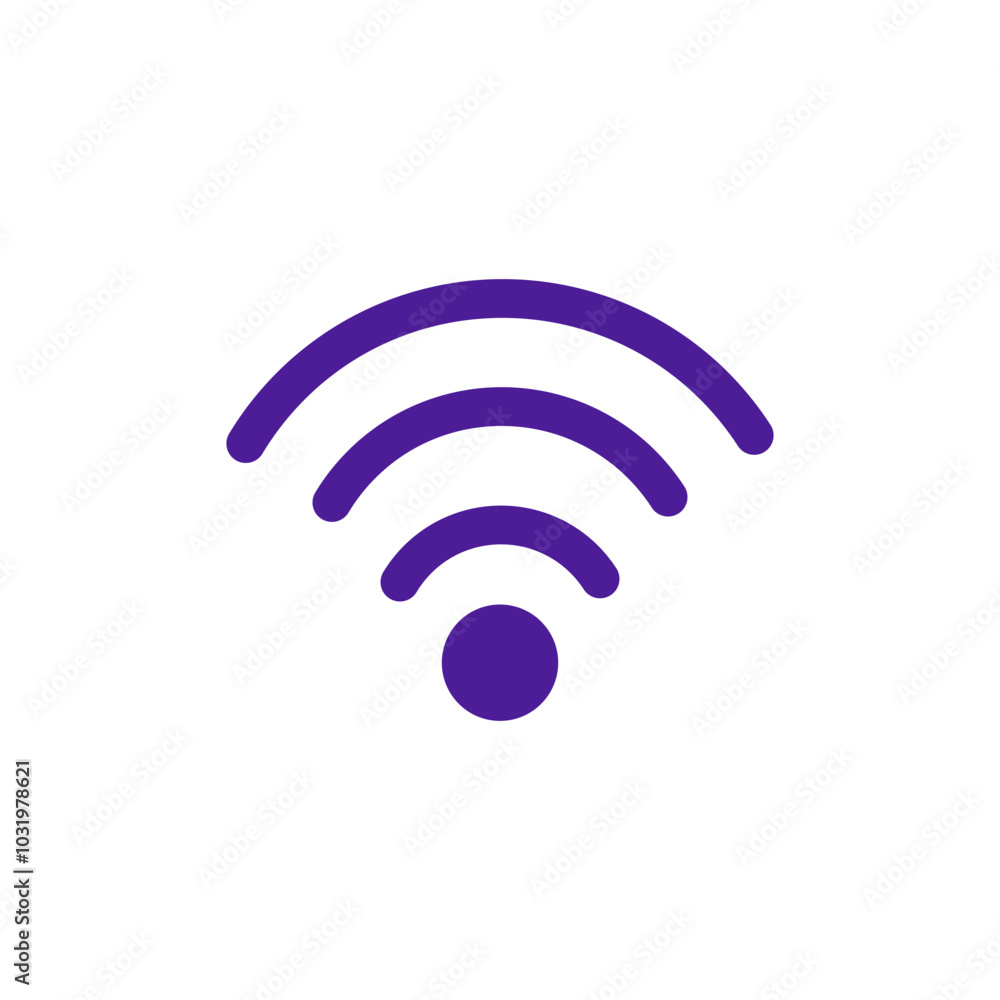 Wifi icon. Purple wifi icon. Color simple flat illustration. Wifi icon. Purple wifi icon. Color simple flat illustration.