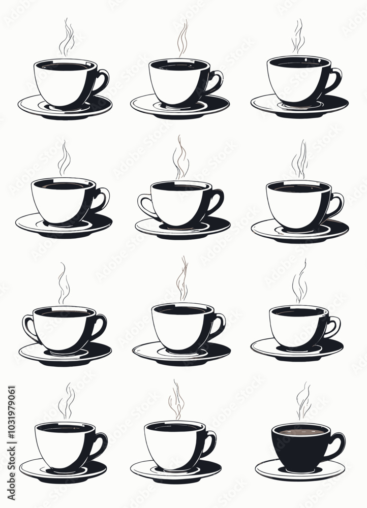 Steaming Coffee Cups Illustration Set
Steaming Coffee Cups Illustration Set