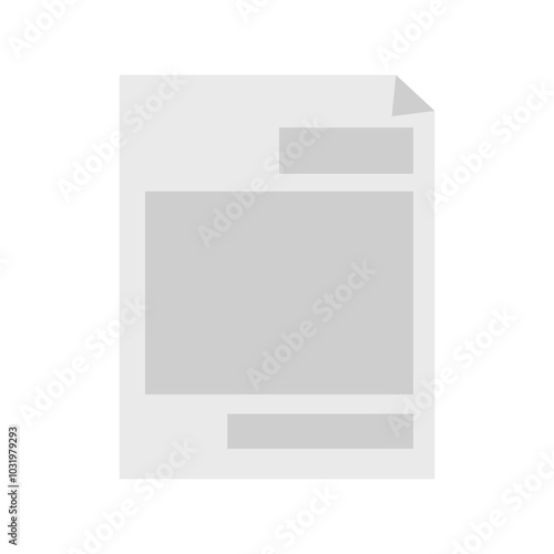 Paper, document. Color simple flat illustration.