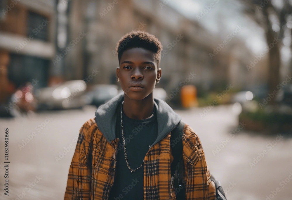 Black student African fashion teenager Black student African fashion teenager