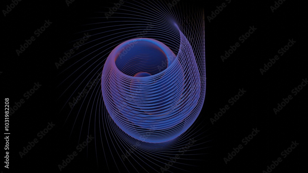 Abstract Spiral Light Design in Dark Space with Blue and Purple Accents Abstract Spiral Light Design in Dark Space with Blue and Purple Accents