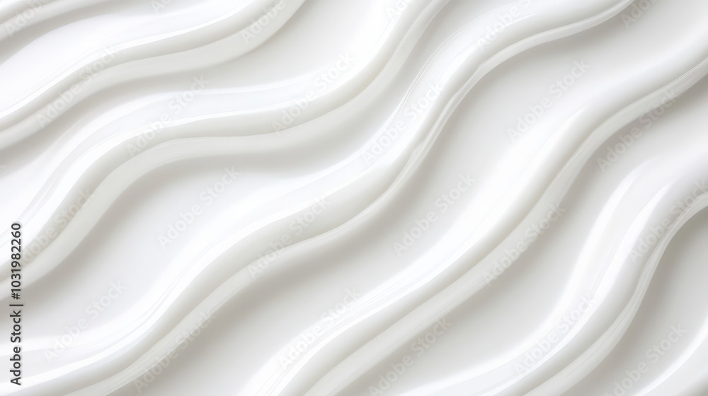 Obraz premium Serene White Waves - Calming Fabric Texture Abstract