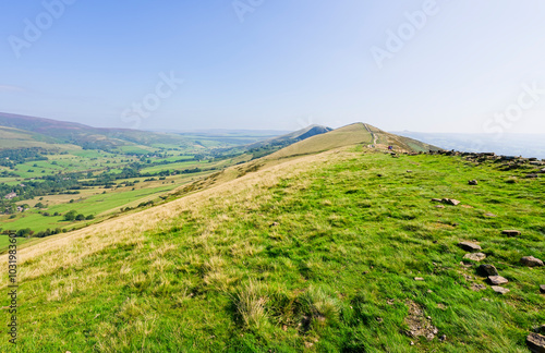 On the steep slopes of Mam Tor near Castleton, Derbyshire.