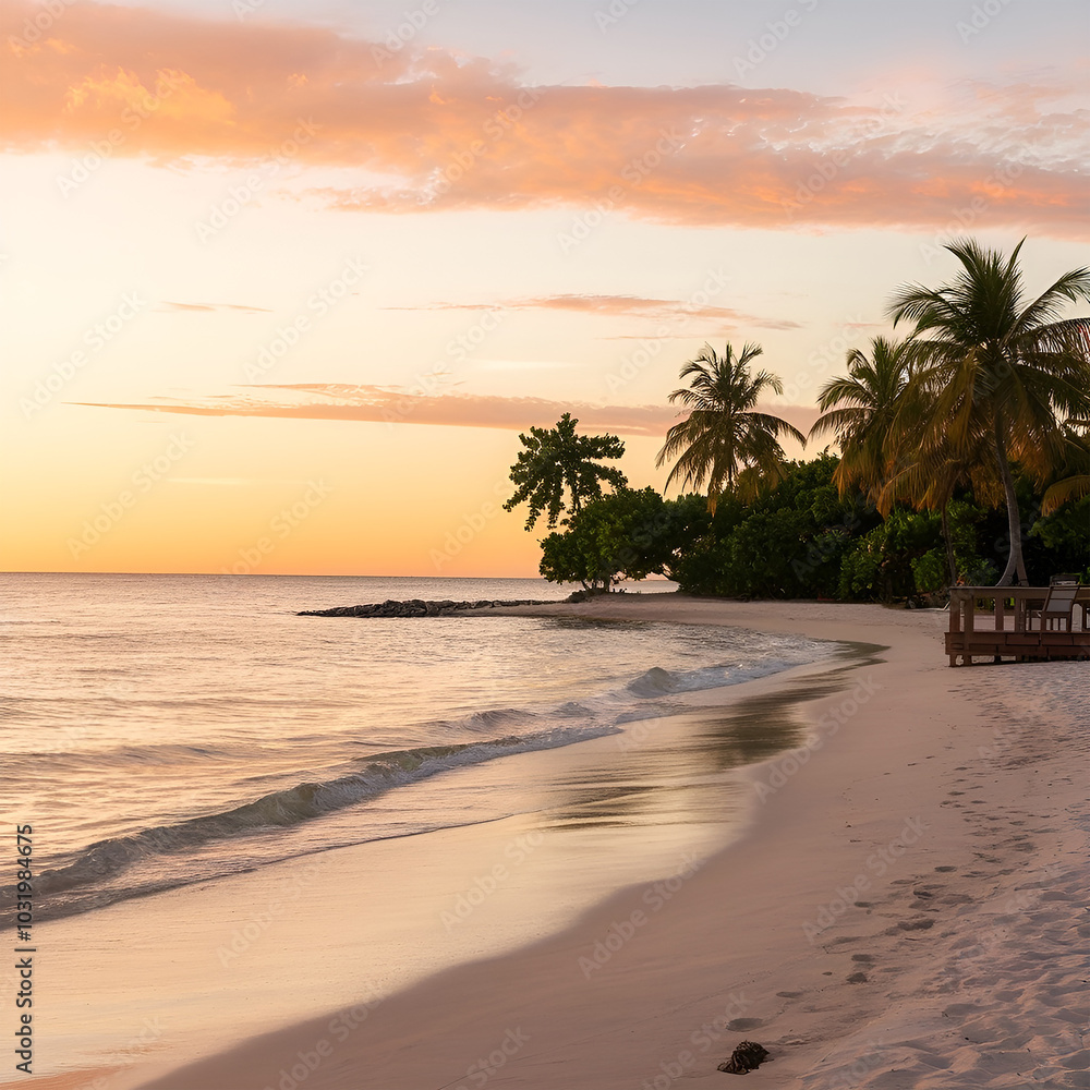 Fototapeta premium Caribbean beaches in Jamaica. Turquoise waters in Jamaica.