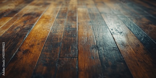 Worn, Aged, Wooden Floor