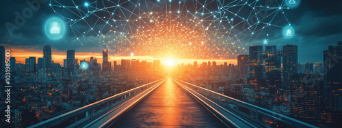 A Journey to the Future: Long Pathway Leading Toward a Bright Horizon and Symbolizing the Development of the Leading AI Community with Urban Elements