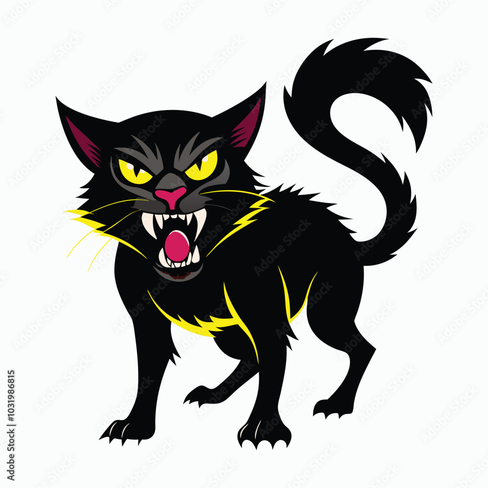 Angry cat sihlouette Angry cat sihlouette