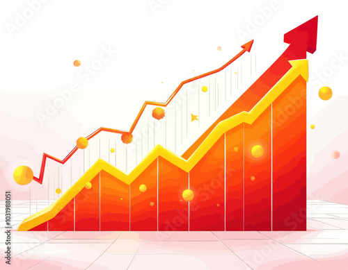 3D Upward Trend Graph 
