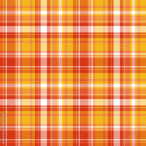 Seamless pattern in magical orange, yellow and white colors for plaid, fabric, textile, clothes, tablecloth and other things. Vector image.