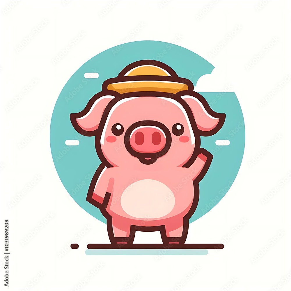 pig with a cup of milk pig with a cup of milk