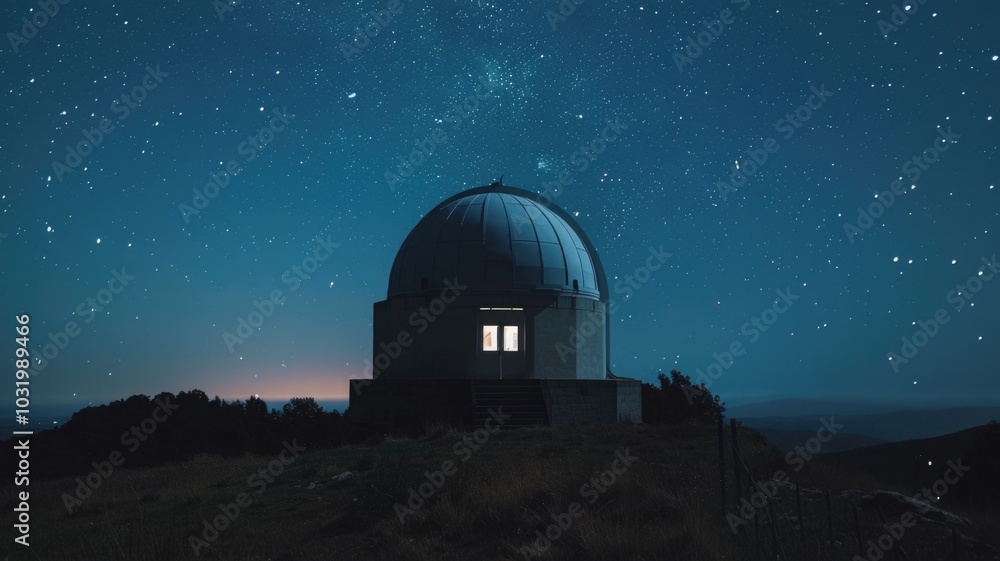 Stargazing night at the observatory under a starry sky Stargazing night at the observatory under a starry sky