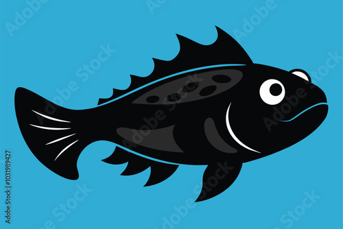 Solid color Toadfish animal vector design