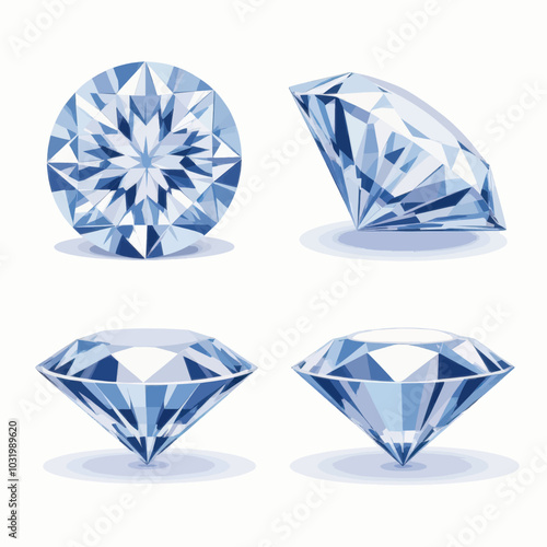 Blue Diamond Gemstone Facets 
