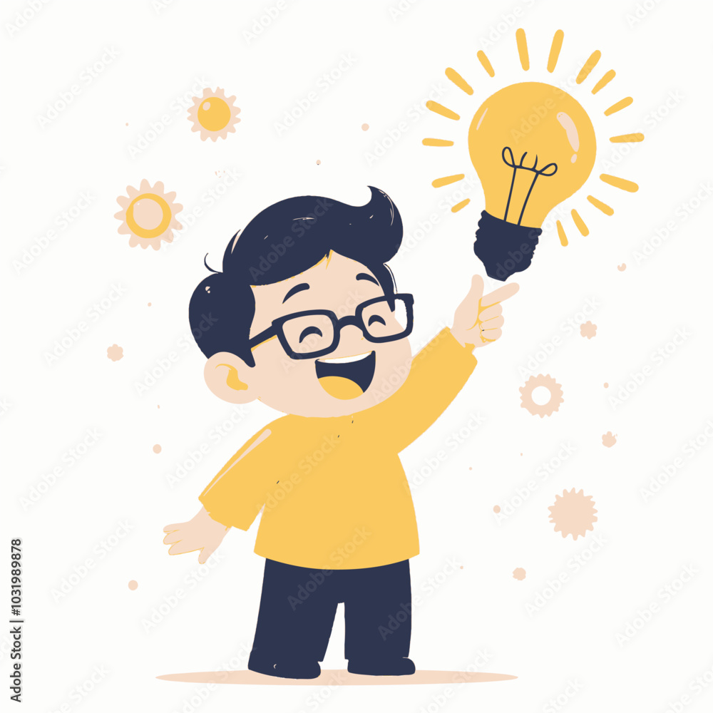 Boy with Glasses and Lightbulb Idea
Boy with Glasses and Lightbulb Idea