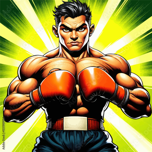 Boxer in Fighting Stance  
