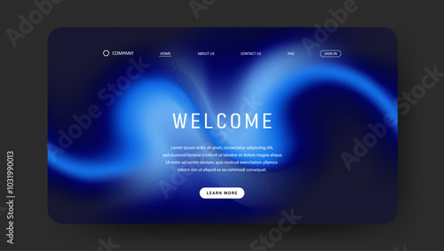 futuristic landing page background with gradient mesh, Website UI design