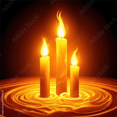 Candles in Wavy Liquid 
