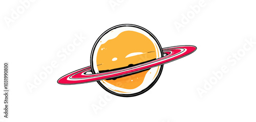 Cartoon Planet with Rings 
