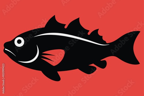 Solid color Toadfish animal vector design