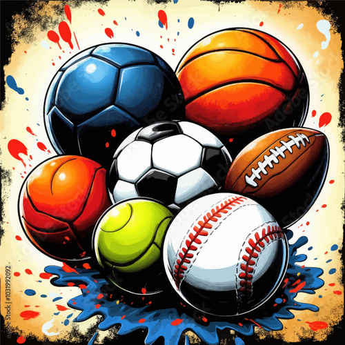 Colorful Collection of Sports Balls