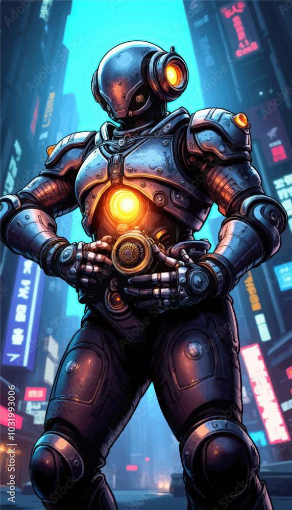 Cyberpunk Robot in City
Cyberpunk Robot in City