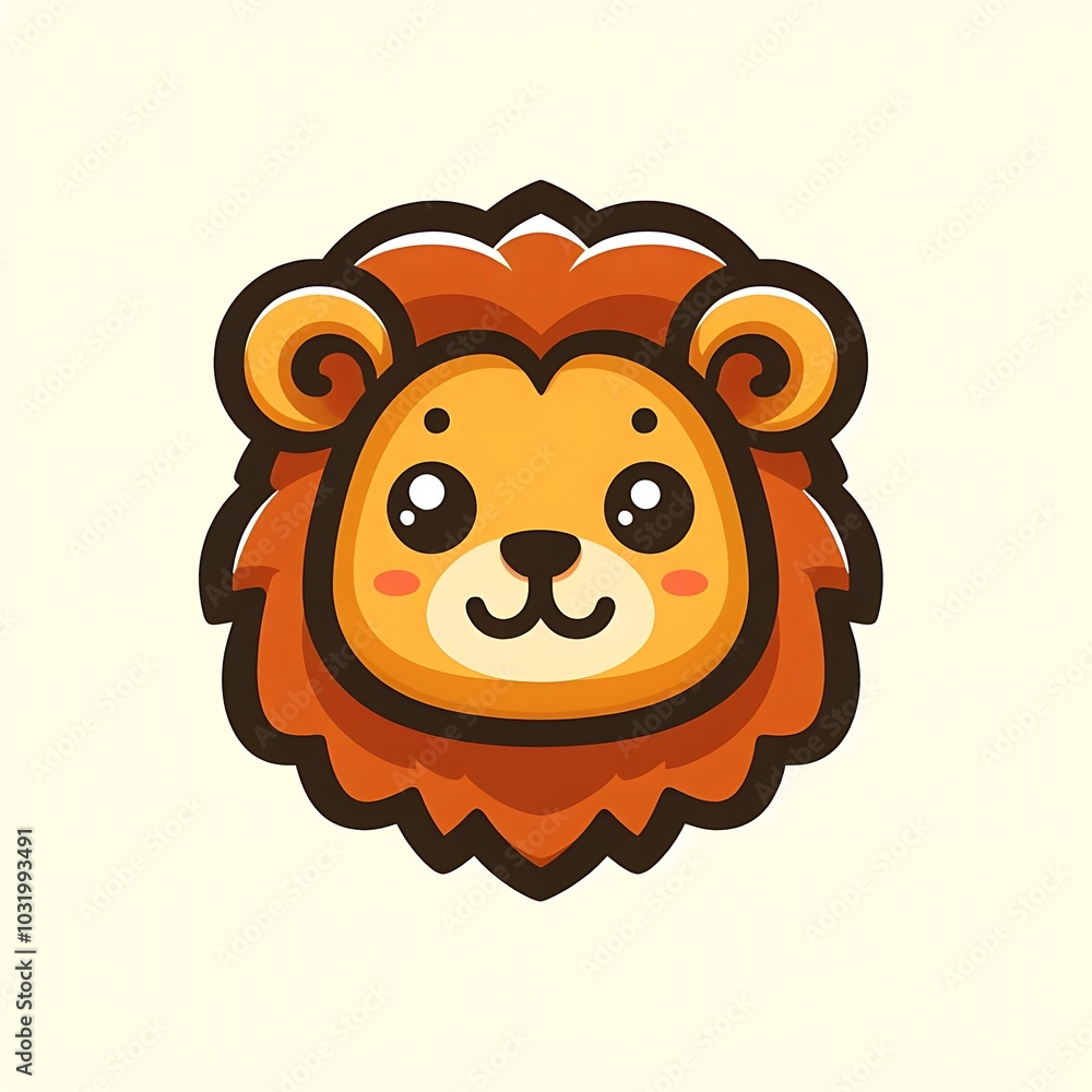 Adorable Cartoon Lion Face Adorable Cartoon Lion Face