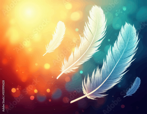 Feathers in Bokeh Light 
