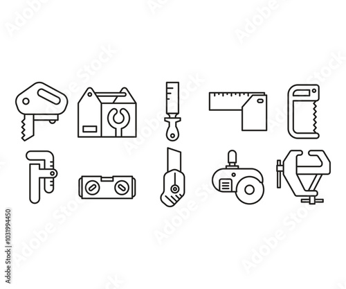 carpentry and handy tool icons vector illustration