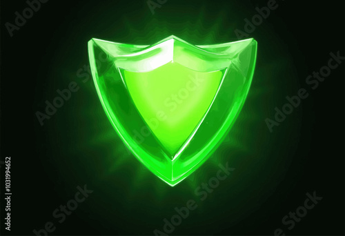 Glowing Green Shield 
