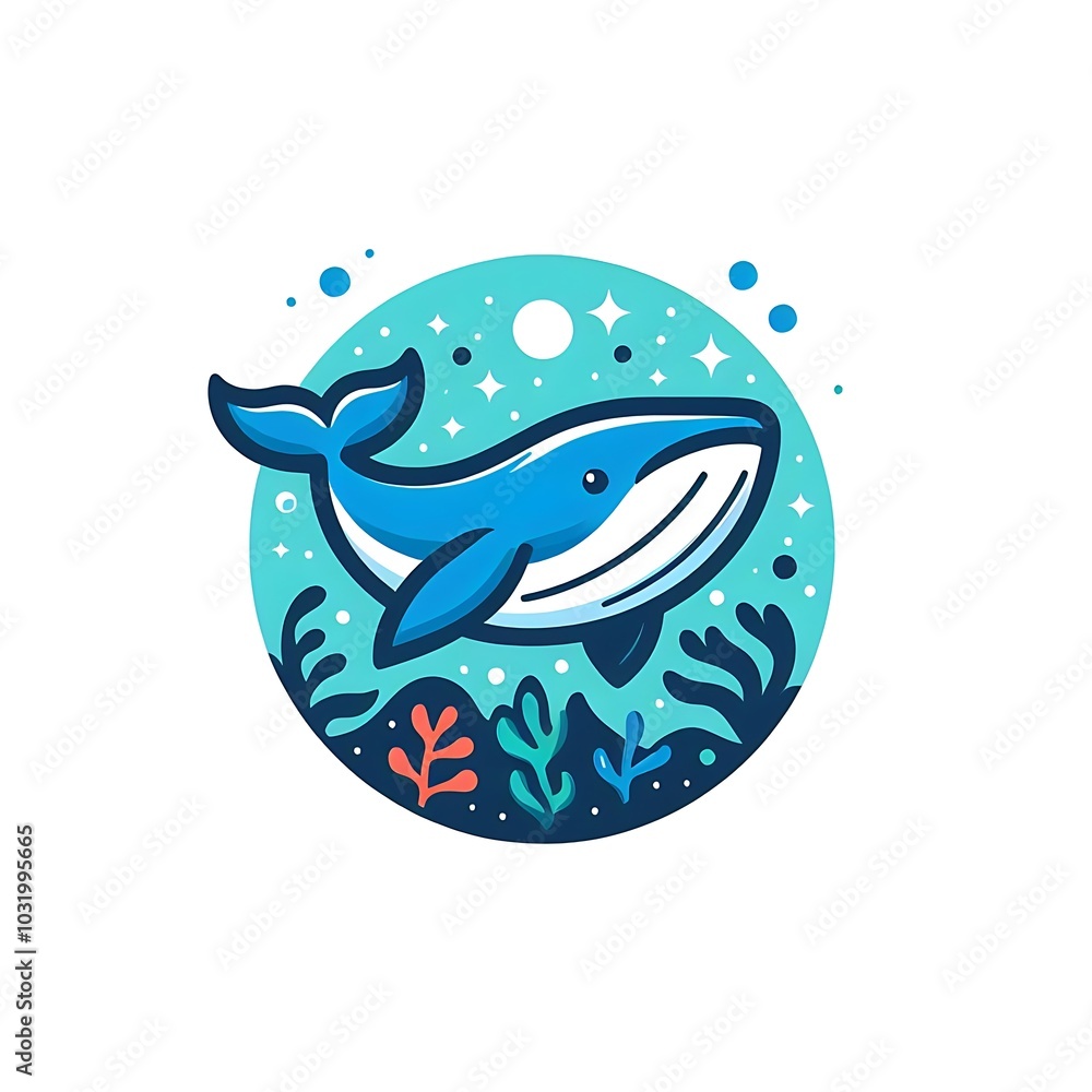 Playful Whale in a Starry Sea Playful Whale in a Starry Sea