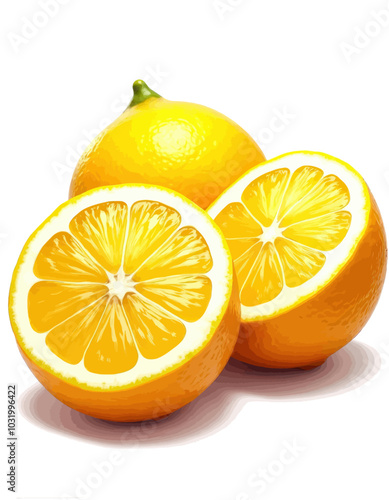 Lemon Slices on White Background