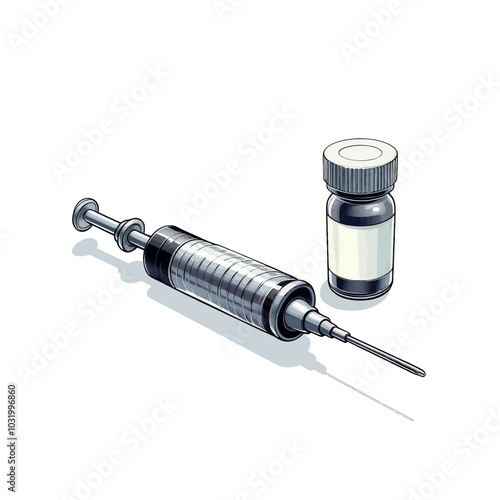 Medical Equipment: Syringe and Vaccine Vial