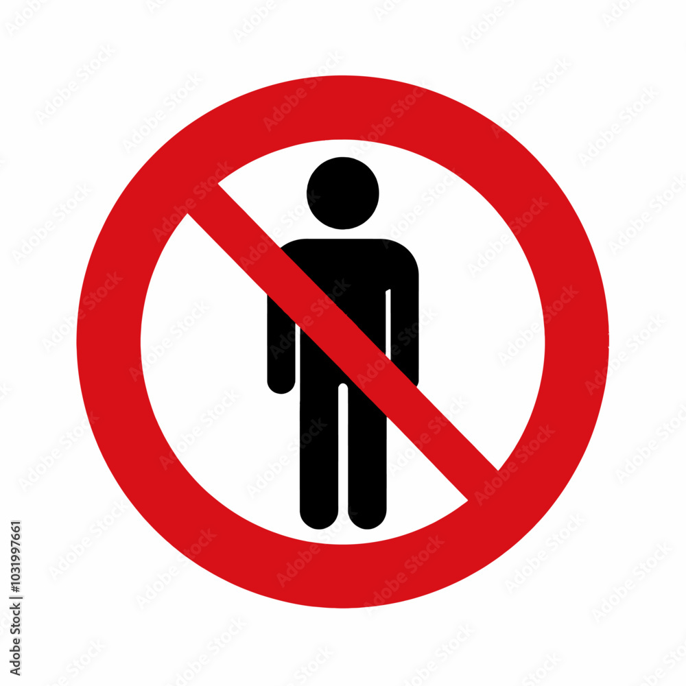 No Entry Sign with Stick Figure
No Entry Sign with Stick Figure