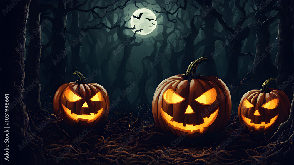 Haunted house in the distants no people, dark and shadowy, halloween punkins. ai generated. Haunted house in the distants no people, dark and shadowy, halloween punkins. ai generated.