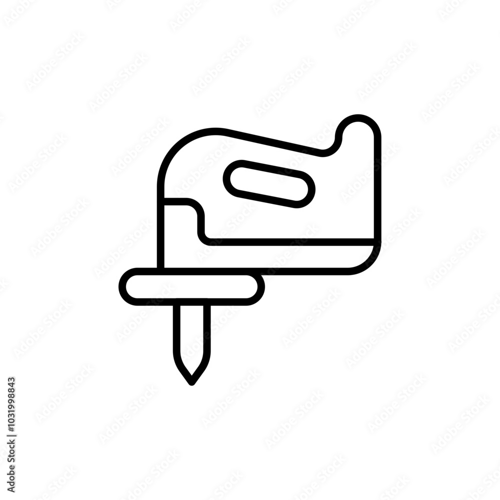 Electric jigsaw outline icons, minimalist vector illustration ,simple transparent graphic element .Isolated on white background