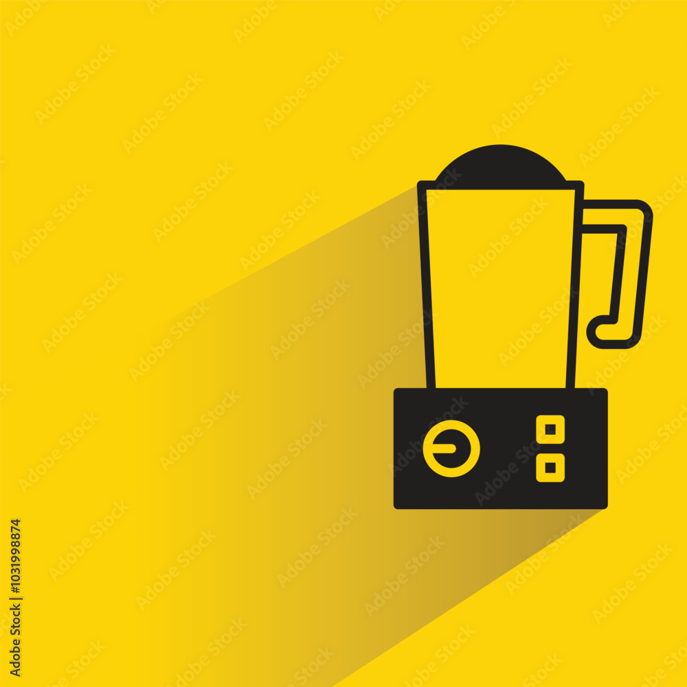 kitchen blender icon with shadow on yellow background kitchen blender icon with shadow on yellow background
