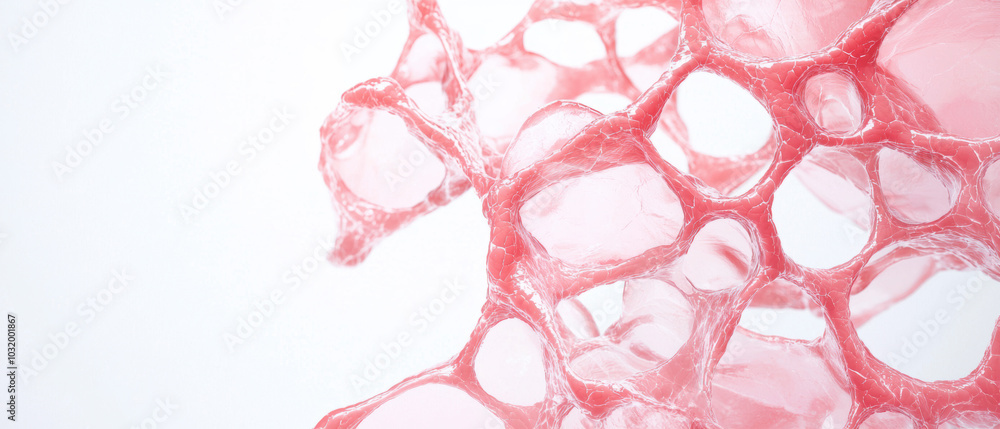 Abstract design featuring interconnected red bubbles against a light background, creating an artistic texture with a soft, translucent effect. Abstract design featuring interconnected red bubbles against a light background, creating an artistic texture with a soft, translucent effect.
