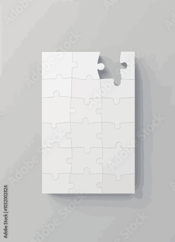 White Puzzle with Missing Piece 
