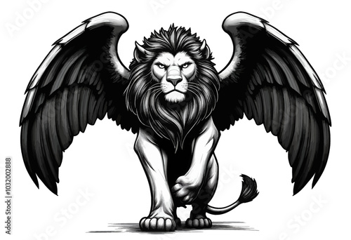 Winged Lion Illustration 
