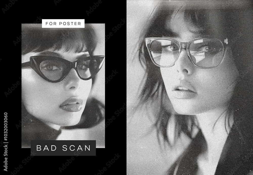 Bad Scan Poster Photo Effect Mockup With Generative AI Stock Template ...