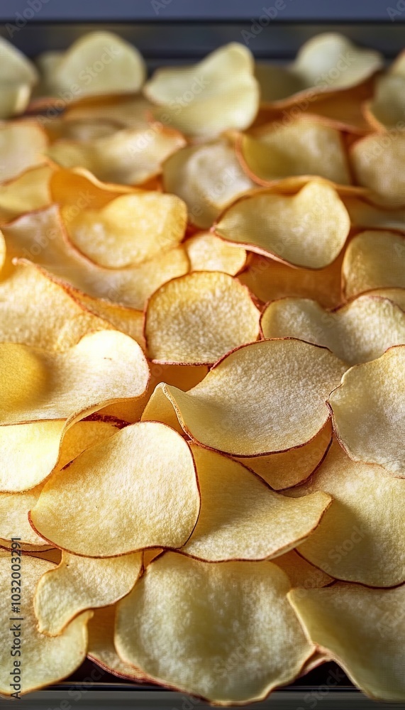 Close-Up View Of Dehydrated Pear Fruit Chips, Healthy Organic Homemade Snack. 85 Characters Close-Up View Of Dehydrated Pear Fruit Chips, Healthy Organic Homemade Snack. 85 Characters