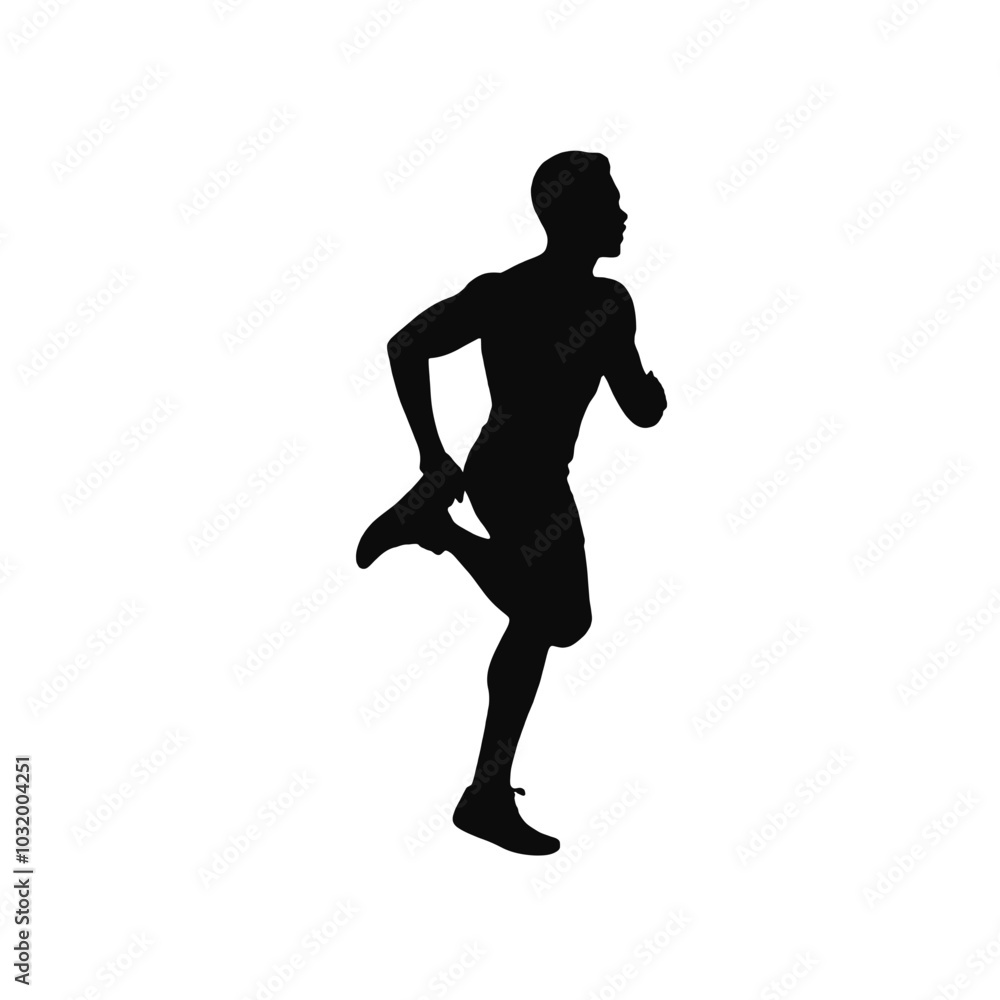 A silhouette of a male runner in a running pose A silhouette of a male runner in a running pose