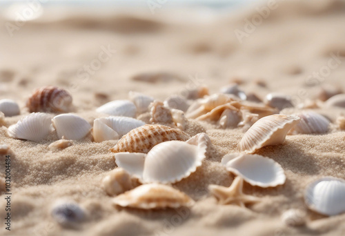 Sand and sea shells beach theme background isolated on white image transparent