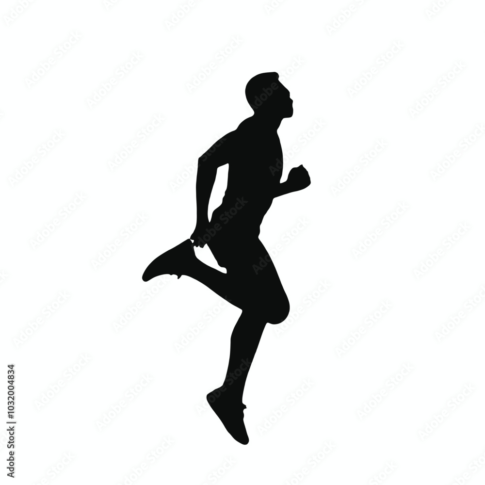 A silhouette of a male runner in a running pose A silhouette of a male runner in a running pose