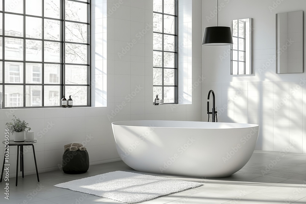 White bathroom with White bathroom with