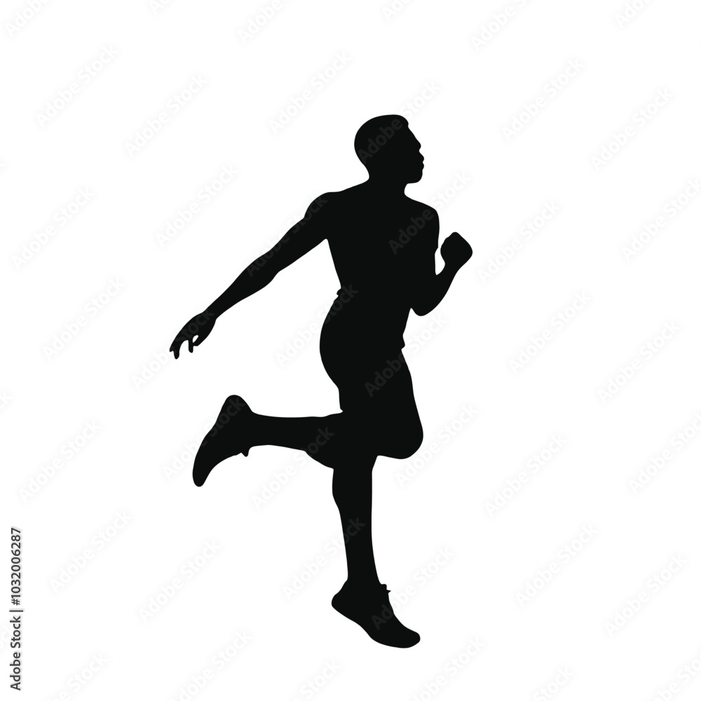 Obraz premium A silhouette of a male runner in a running pose 